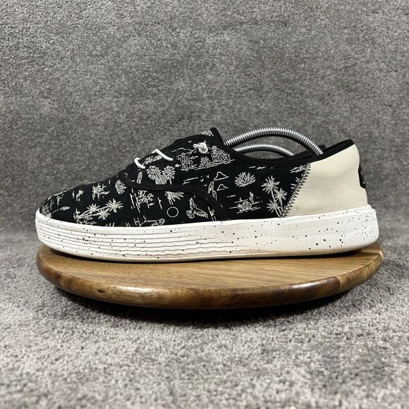 Hey Dude Conway Mens Sz 12 Black Desert Print Canvas Comfort Slip On Shoes Used main image 5